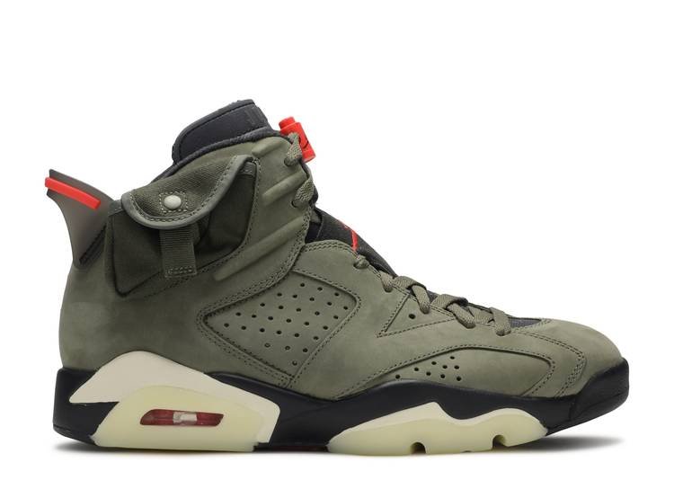 Jordan Retro 6 Travis Scott Olive Réplica