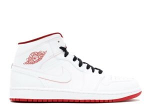 AIR JORDAN 1 MID 'WHITE BLACK GYM RED'