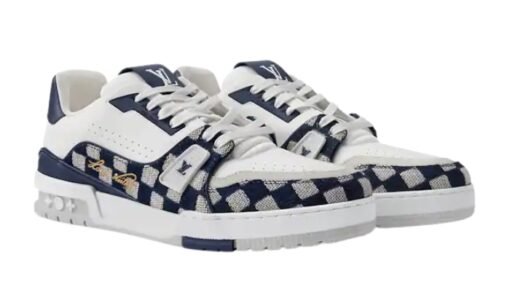 Louis Vuitton Trainer Sneaker White Navy Réplica