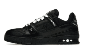 LOUIS VUITTON TRAINER SNEAKER BLACK EMBOSSED MONOGRAM