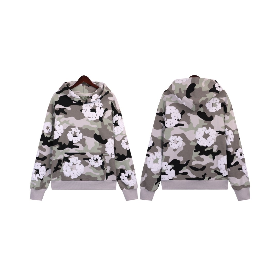 SUDADERA DENIM TEARS CAMUFLAJE GRIS - Imagen 2