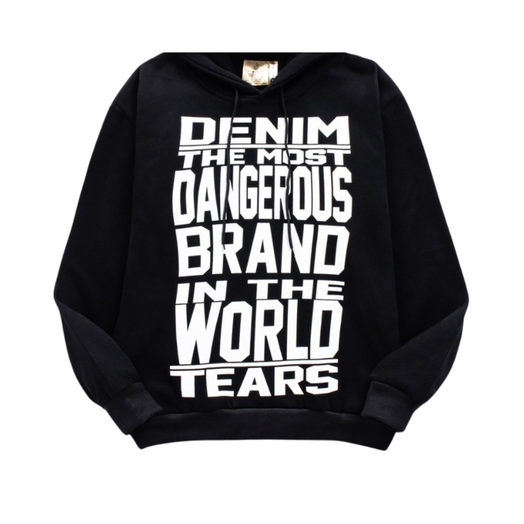 SUDADERA DENIM TEARS NEGRO BLANCO - Imagen 3