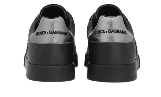 DOLCE & GABBANA PORTOFINO CUERO NAPPA CON PARCHE DE CORONA NEGRAS - Imagen 3