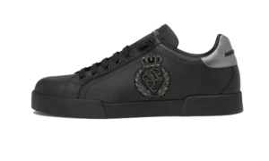 DOLCE & GABBANA PORTOFINO CUERO NAPPA CON PARCHE DE CORONA NEGRAS