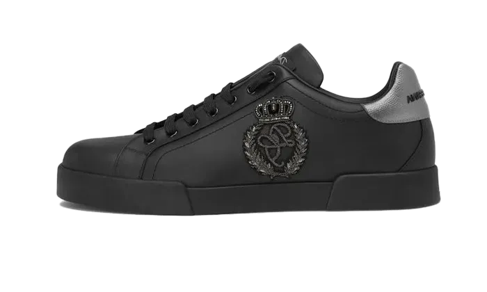 DOLCE & GABBANA PORTOFINO CUERO NAPPA CON PARCHE DE CORONA NEGRAS