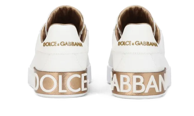 DOLCE & GABBANA PORTOFINO CUERO BLANCAS DORADAS - Imagen 3