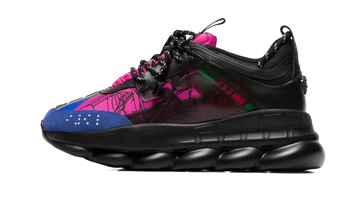 VERSACE CHAIN REACTION BLUE BLACK FUCHSIA RÉPLICA