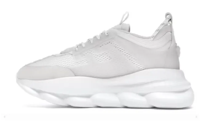 VERSACE CHAIN REACTION WHITE MESH RUBBER SUEDE RÉPLICA - Imagen 2