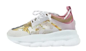 VERSACE CHAIN REACTION WHITE PINK YELLOW BAROCCO RÉPLICA