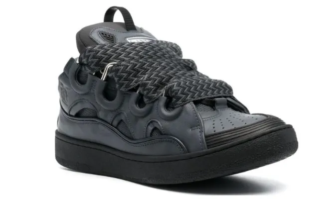 LANVIN CURB LACE-UP GREY - Imagen 4
