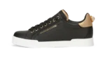 DOLCE & GABBANA PORTOFINO SNEAKERS DORADAS NEGRAS