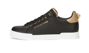 DOLCE & GABBANA PORTOFINO SNEAKERS DORADAS NEGRAS